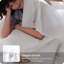 Ensemble de draps 100% coton lavé - draps en percale texturée grand format, ensemble de draps 6 pièces avec poche profonde de 18 po, respirant et doux et confortable (blanc, grand)-125578408-125578412