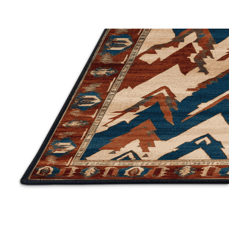 Tapis persan noir lavable à la machine, Rectangulaire 2 pi x 3 pi