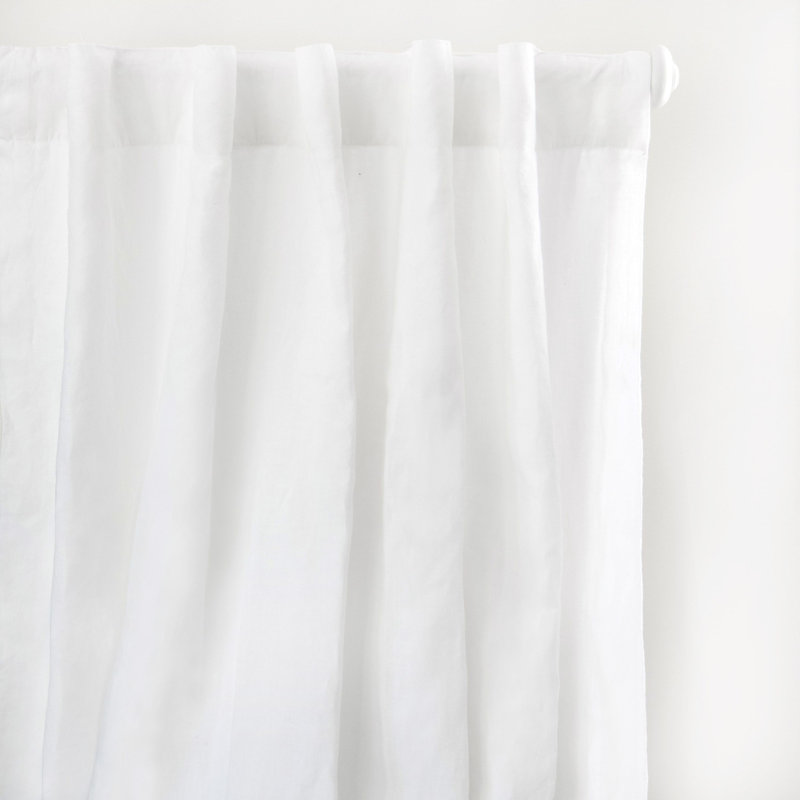 Ensemble de rideaux 100% lin français, Blanc, L 50 po x L 108 po