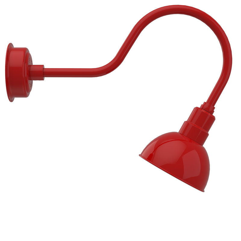 Luminaire de grange d’extérieur à del Dipkarpaz, H 8 po x l 8 po x P 12 po, Rouge cerise
