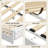  Upholstered Bed with Wood Frame, 4 Storage Drawers, Modern Bed Frame with Charging Station & LED Lights, Headboard Included,King/Beige-108946933-121934174