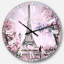 Horloge murale Eiffel avec fleurs roses - campagne française-55706821
