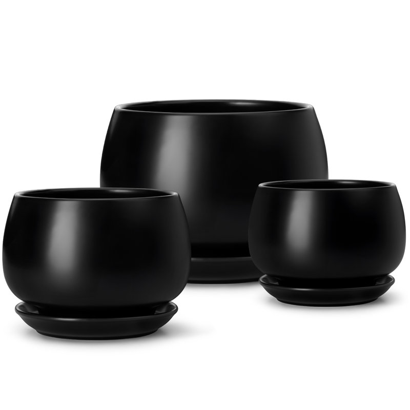 TYHPOT Ceramic Pot Planter, Black