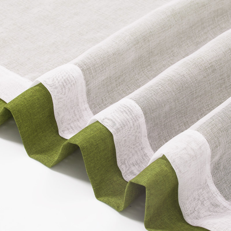 Rod Pocket Double layer Window Valance, Green, 52" W x 19" L