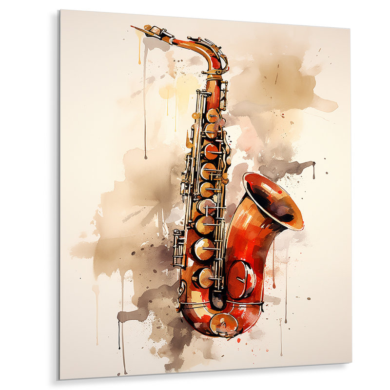 «Vibrant Saxophone Swing» sur métal, H 40 po x l 30 po x P 1,5 po