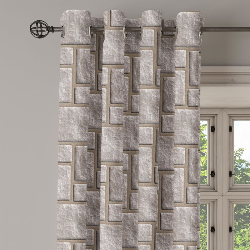 Rideau carré à motif géométrique George Oliver, L 50 po x L 108 po