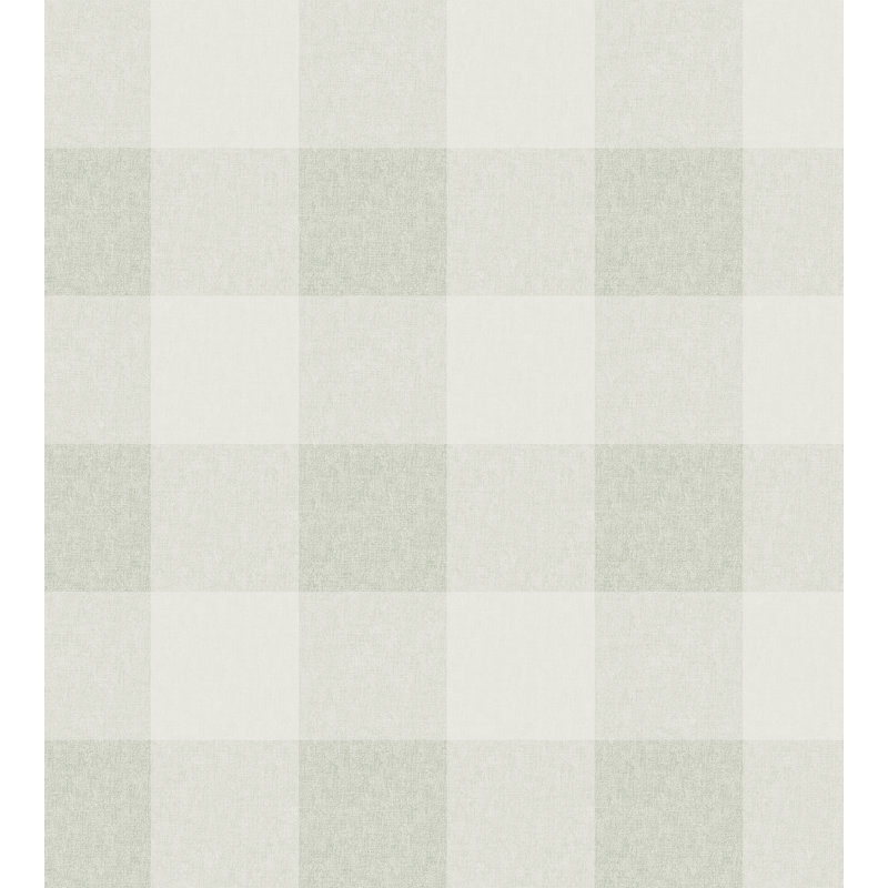 Villa Dalarö II Gingham Wallpaper Roll, Spring Green
