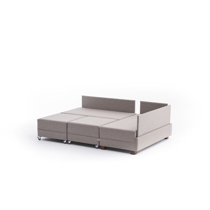 Canapé modulaire 4 pièces Highlawn, Face à la gauche, 100 % coton crème