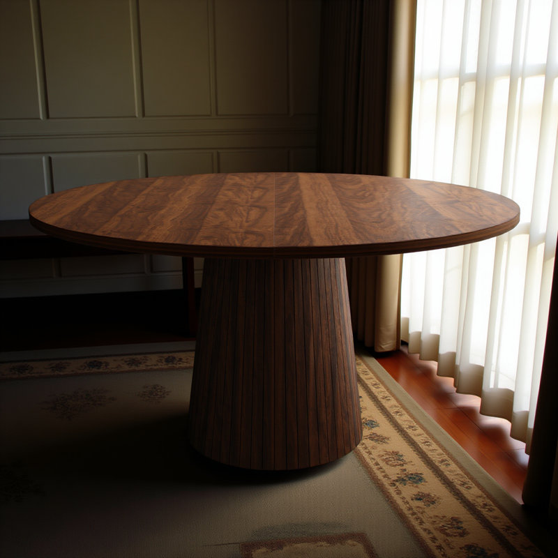 Table de salle à manger ronde 47 po en MDF pour 4 personnes