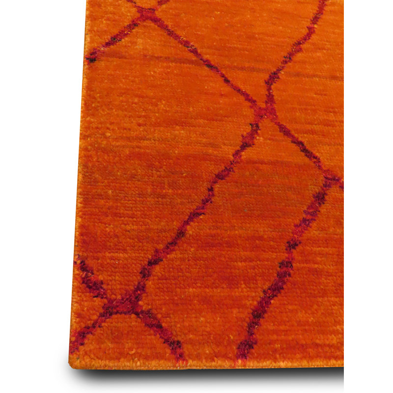 Seville Hand Knotted Area Rug in Orange, Sample 2' x 3'