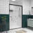 76" High Double Sliding Shower Door With Handle For Towel Hanging, Black Aluminum Frame, Easy Installation Steps Guide