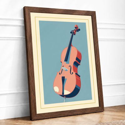 Violin in Stillness Modern - Framed Print