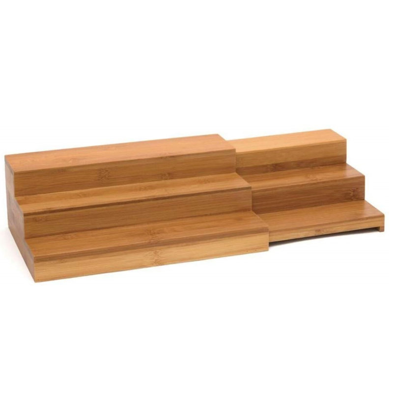 Freestanding Bamboo Spice Rack with Adjustable Racks