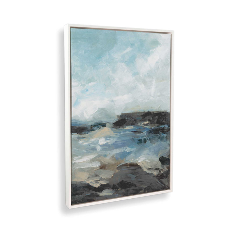 Windswept Waters II, reproduction sur toile dans un cadre, H 30,75 po x l 20,75 po, Blanc opaque