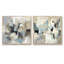 Beige et gris, créativité sans limite - ensemble de 2 collages carrés de peinture abstraite-74759666-74759676