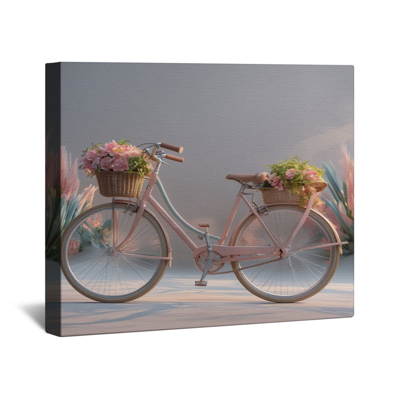 Bicyclette rose avec toile tendue en toile de plusieurs tailles, 20 po x 30 po