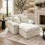 Fauteuil surdimensionné avec assise profonde et pouf amovible à 2 niveaux, canapé-lit infonuagique avec méridienne pour un confort optimal au salon-2058521252