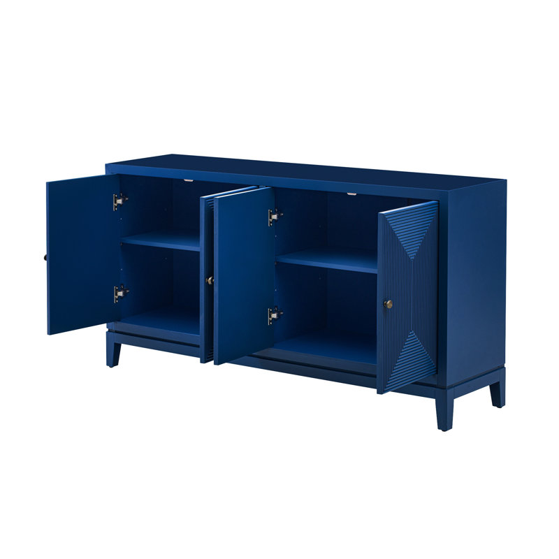 Stockbridge 60" Mid-Century 4-Door Sideboard, Navy