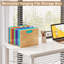 Clear Acrylic File Box Organizer, Bamboo Hanging Folder Storage Boxes,Clear, Natural