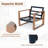 Berau Arunas 5-Person Aluminum Outdoor Conversation Set with Wood-Grain Finish & Weather-Resistant Cushion
