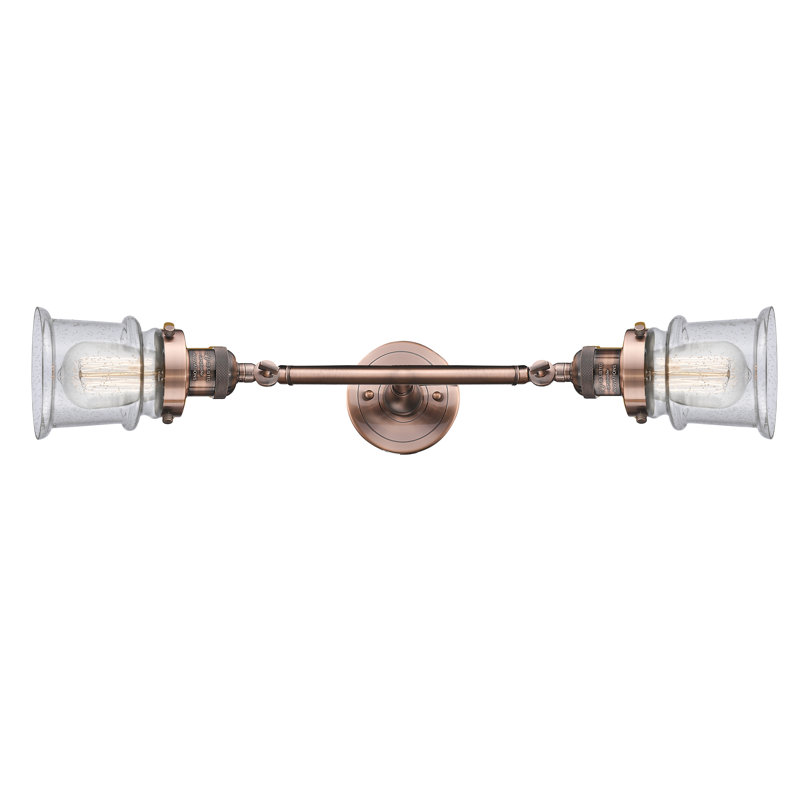 Éclairage pour salle de bain 2 lumières Madelyn, Grainé, Cuivre antique, DEL