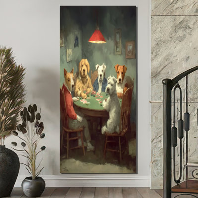 «Dogs Gamble Poker Game», reproduction d'art sur toile, animaux blancs