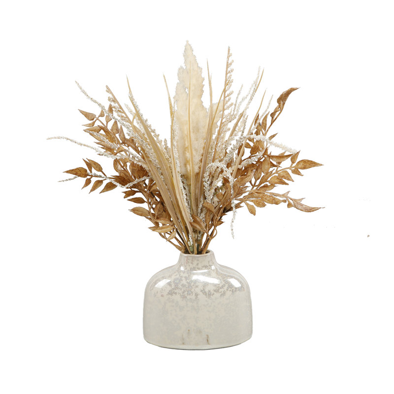 Artificial Fall Arrangement In Ceramic Vase 5.5*2.5*4.25