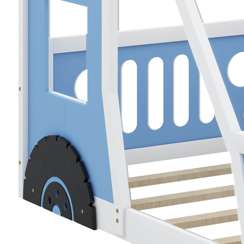 Lit plateforme simple avec roulettes Classic, Bleu