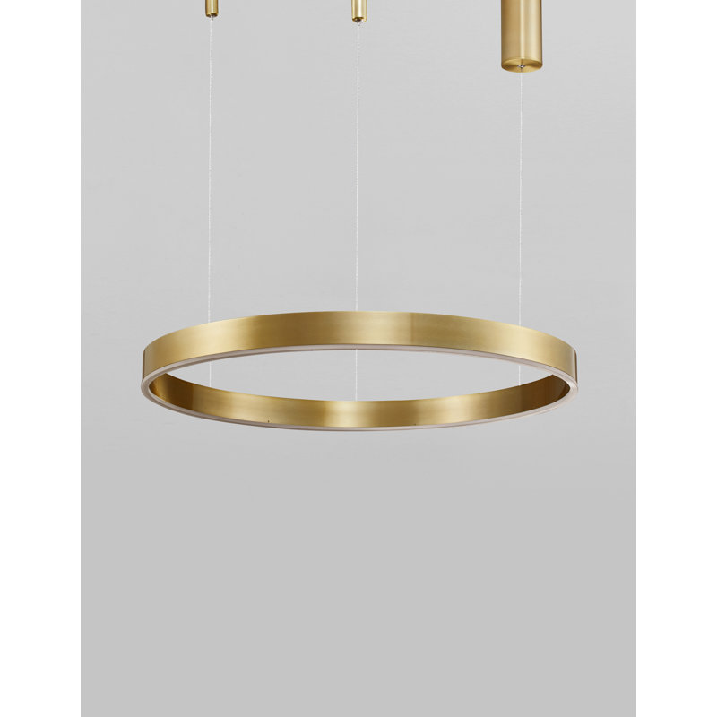 1 - Light LED Single Pendant, Gold, 5.5cm H x 100cm W x 100cm D