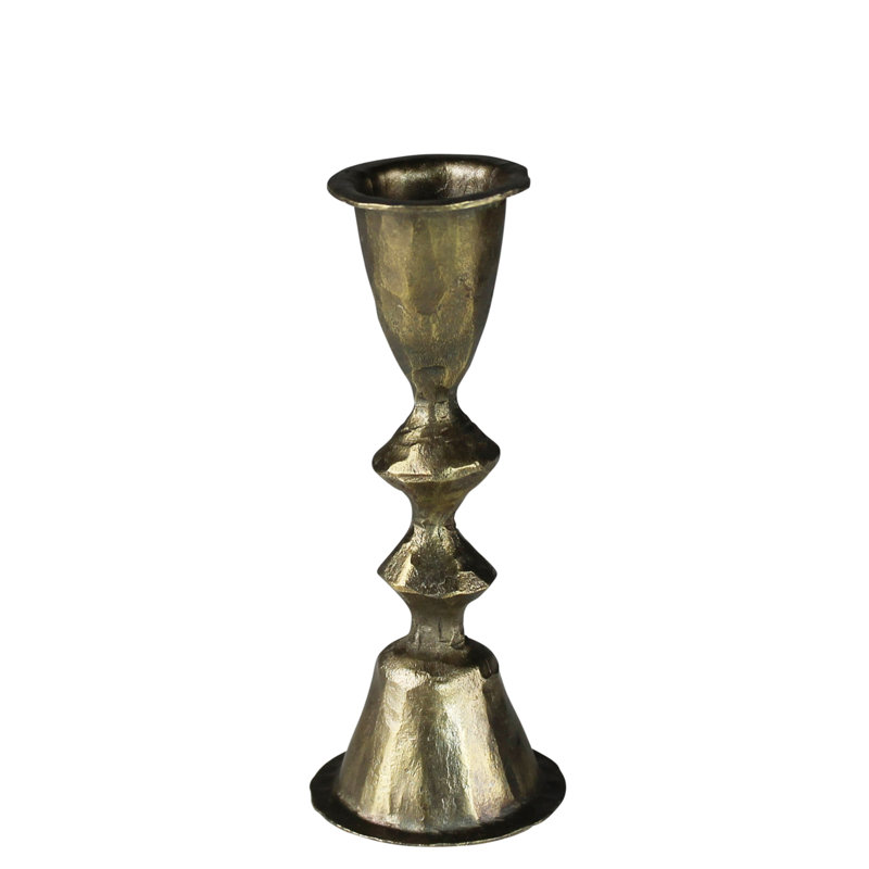 Metal Tabletop Candlestick, 4.75" H x 2" W x 2" D