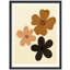 Reproduction d'art mural moderne abstrait floral - Illustration minimaliste de fleur brune et noire encadrée pour le salon ou la chambre à coucher-119067980-119067983