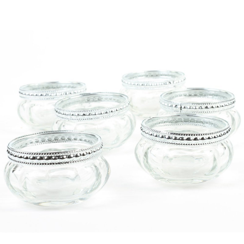 1.38'' H Glass Tabletop Tealight Holder
