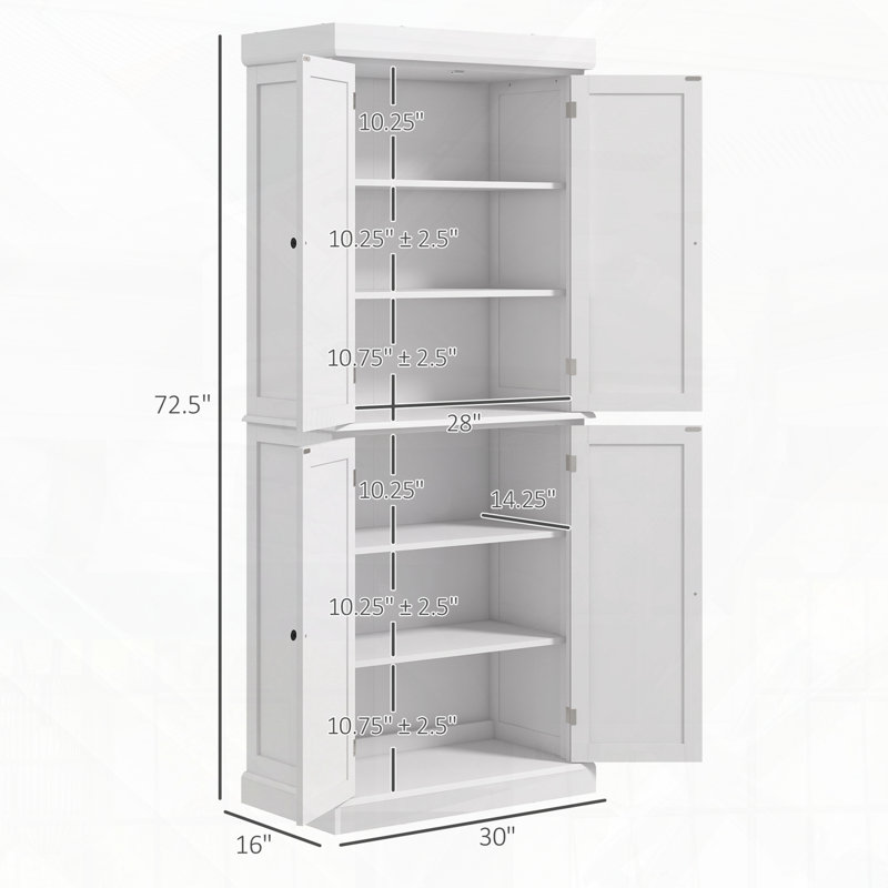 Armoire de cuisine autoportante avec 4 portes réglables