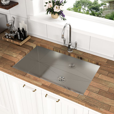 33"X19"X9" Undermount Stainless Steel Clean Sink - 304 With Hygienic Properties Condensation Prevention And Soundproofing