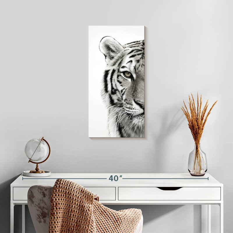 Tigre blanc, H 24 po x l 12 po