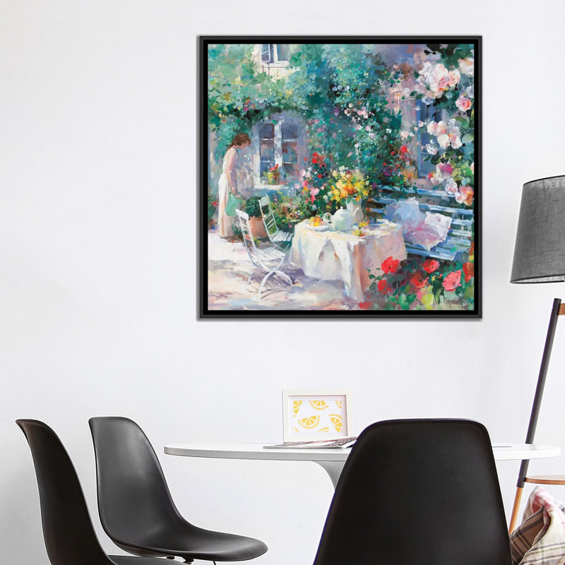 «Romantico Dos», reproduction sur toile, H 18 po x l 18 po x P 1,5 po, Toile avec cadre noir, Pas de tapis