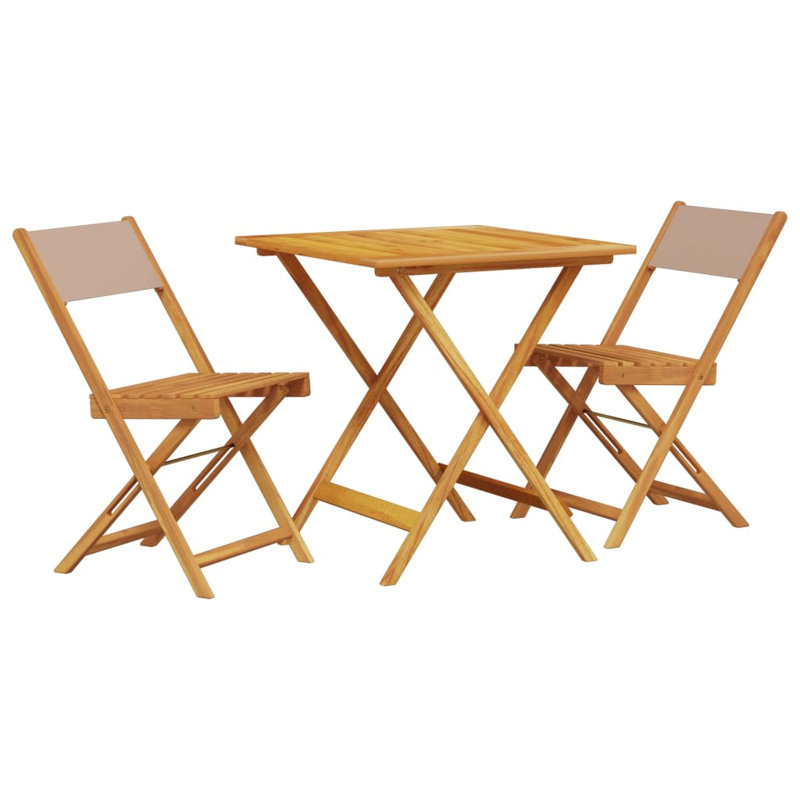 Mahurin 2 - Person Wood Patio Dining Set with Square Table, Taupe