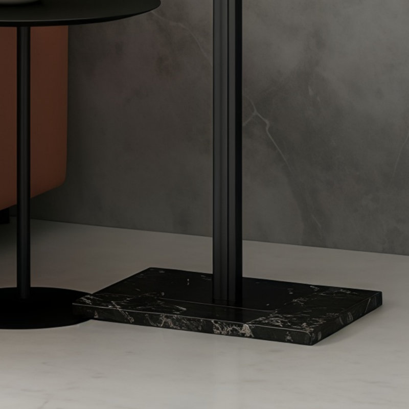 Black Tree-Shaped Metal Coat Rack With A Stable Marble Base; Freestanding Corner Design, Suitable For Bedrooms, Entryways, And Hallways.
