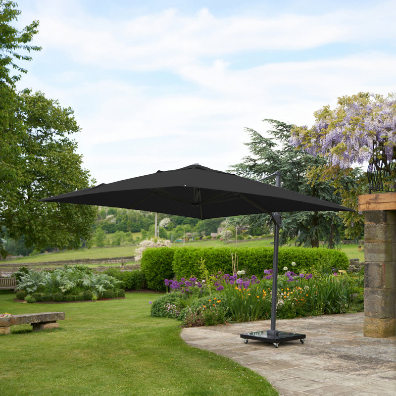 Chasiti 350cm X 260cm Rectangular Cantilever Parasol, Dark Grey