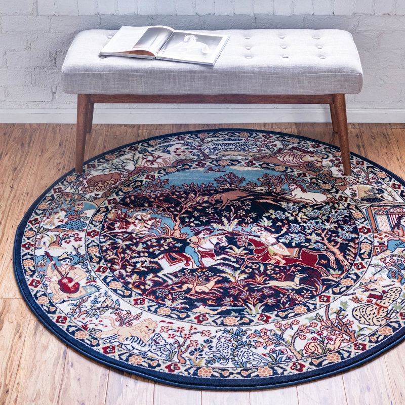 Tapis traditionnel Kelayeh couleur saphir