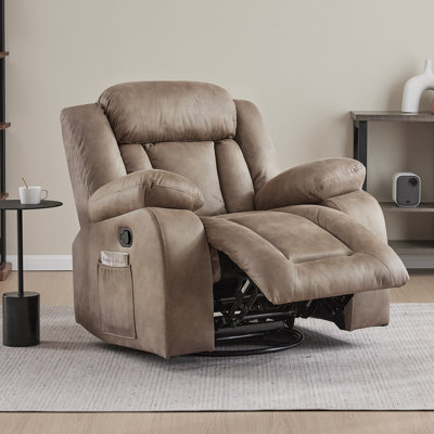 37.23'' Wide Technology Fabric Rocking Swivel Manual Standard Recliner Chair