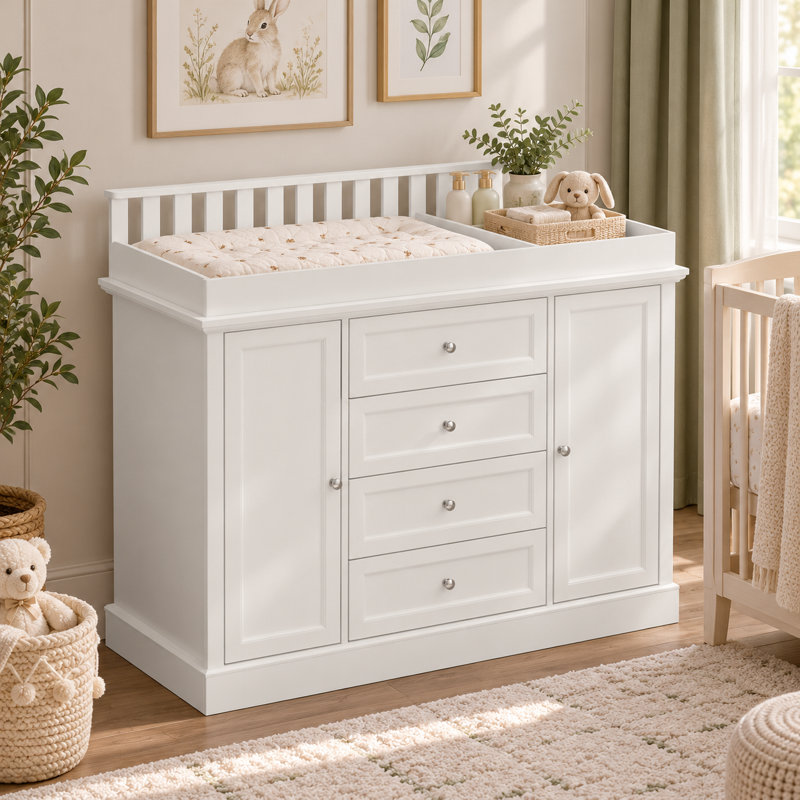 Commode à langer moderne avec rangement solide