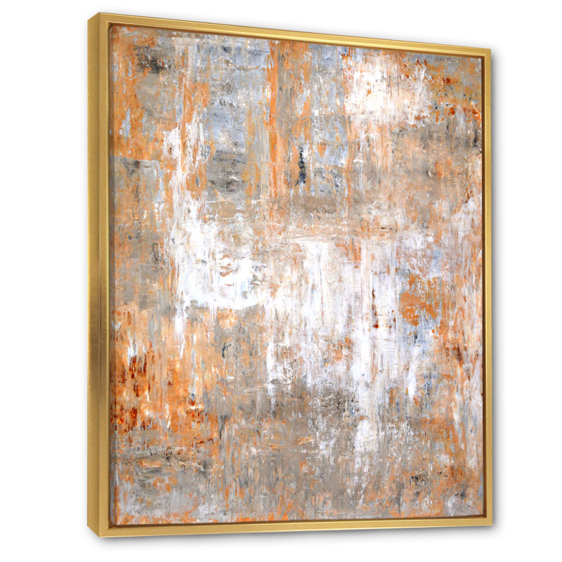 Art moderne gris et bleu II 2FL47730, H 12 po x l 8 po x P 1 po, Cadre doré