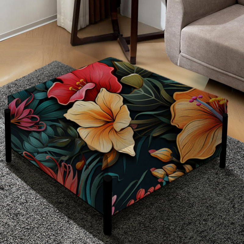 Essence tropicale Motif tropical - Grand repose-pieds carré Tropical