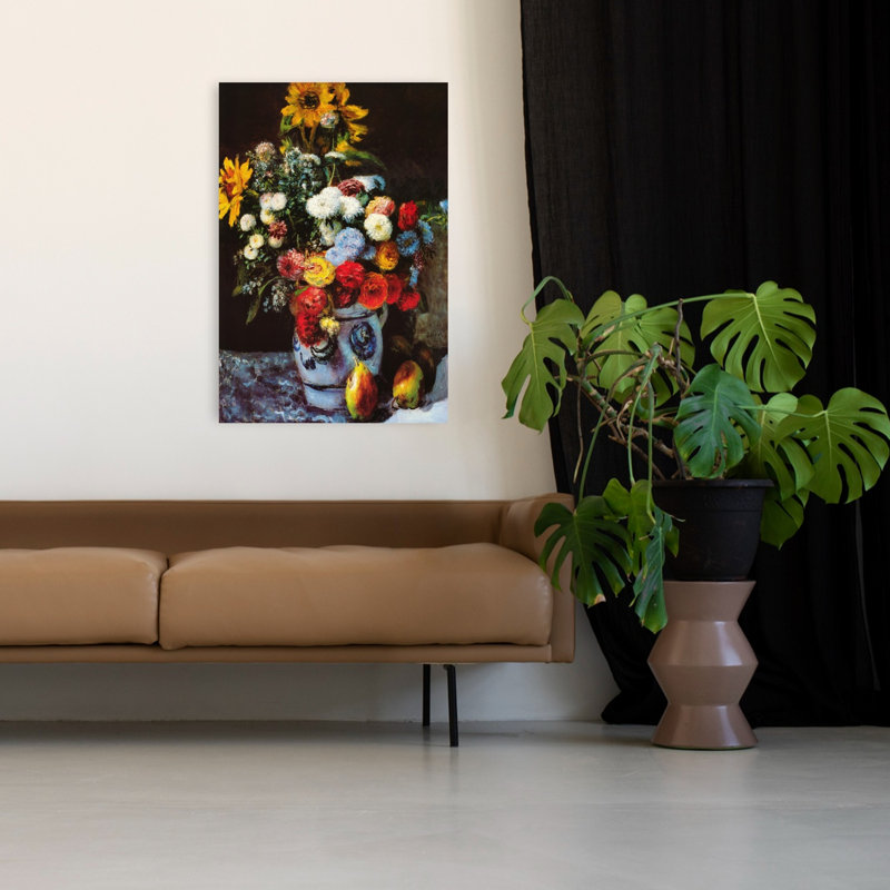 "Fleurs dans un vase", impression d'art classique de paysage de tournesol coloré et coloré, H 48 po x l 32 po