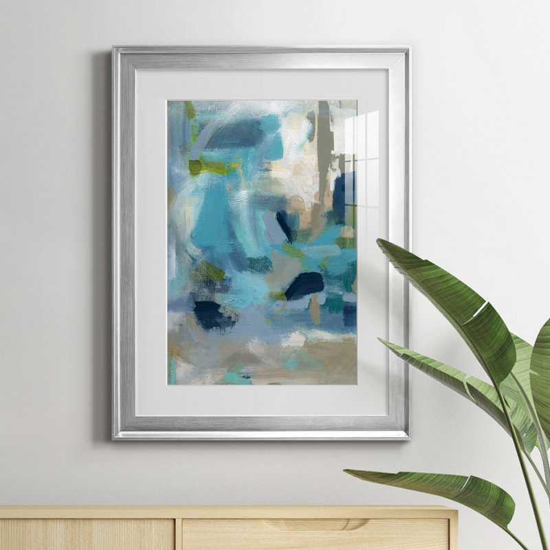 Circle the Beachfront - Peinture encadrée, H 22,5 po x l 30,5 po x P 1,5 po, Argent