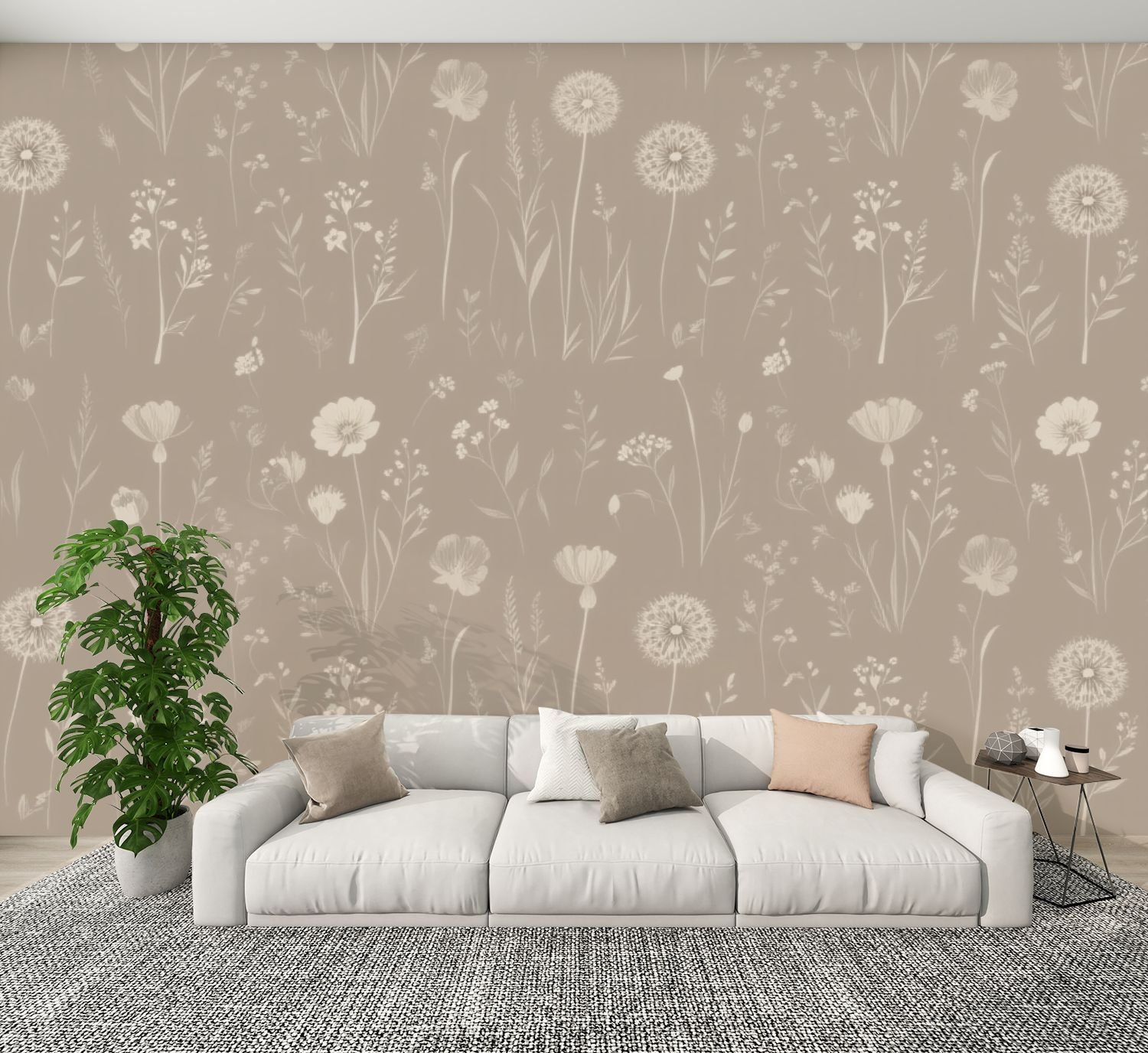 Red Barrel Studio Modern Peel and Stick Wallpaper Delicate Wildflower ...