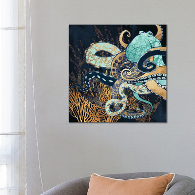 Metallic Octopus II - Wrapped Canvas Print