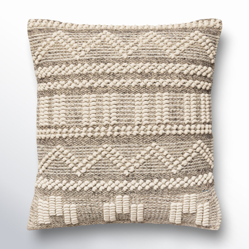 Reni Square Pillow Cover & Insert, 18"H x 18"W, Polyester/Polyfill