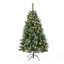  Arbre de Noël articulé 4,5 po avec des baies rouges, des pommes de pin et 200 lumières claires, arbre de Noël illuminé, vert